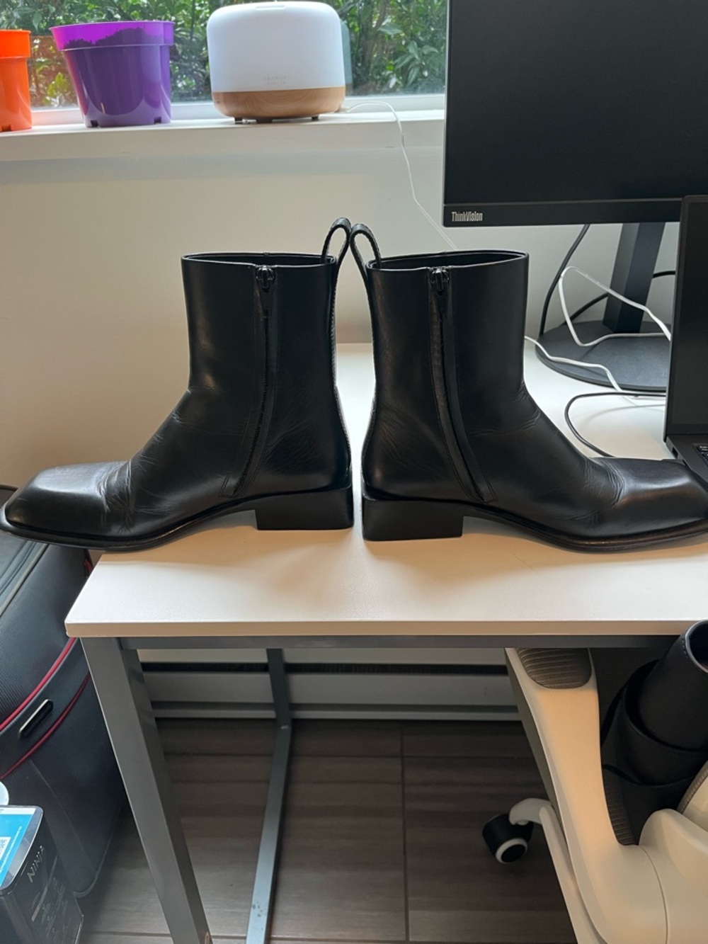 Alexander Wang Black Leather Women's Ankle Boots - Picture 11 of 12